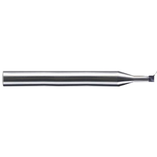 Picture of YG-1 ESD02010103 DIA 1MM SH 0.1575 LOC 0.0276 OAL 1.9685 End Mill Standard Flute Standard Helix CBN Uncoated Single End Corner Radius 0.0039 0.10MM CBN