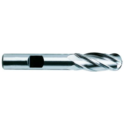 Picture of YG-1 43477CE DIA 2 SH 1.2500 LOC 2.00 OAL 4.50 End Mill Standard Flute Standard Helix Cobalt TiAlN Single End Ball Nose General Purpose