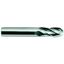 Picture of YG-1 43573TF DIA 1/4 SH 0.2500 LOC 0.7500 OAL 2.50 End Mill Standard Flute Standard Helix Carbide TiAlN Single End Ball Nose Carbide End Mill