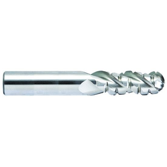 Picture of YG-1 45016 DIA 1/4 SH 0.2500 LOC 0.7500 OAL 2.50 End Mill Carbide Uncoated Single End Ball Nose Alu-Power End Mill