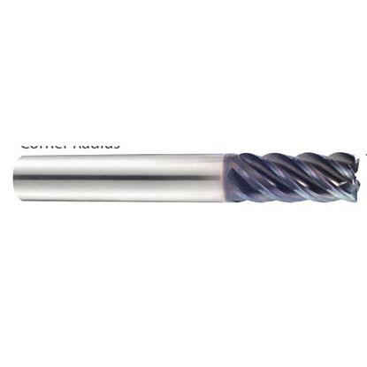 Picture of YG-1 UGMG34116 DIA 1-1/4 SH 1.2500 LOC 1.50 OAL 4.50 End Mill Standard Flute Variable Helix Carbide TiAlN Single End Corner Radius 0.0600 1.52MM TitaNox Power End Mill