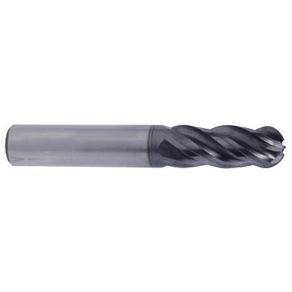 Picture of YG-1 UGMG53064 DIA 1 SH 1.00 LOC 1.50 OAL 4.00 End Mill Standard Flute Variable Helix Carbide TiAlN Single End Ball Nose V7 Plus A