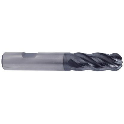 Picture of YG-1 UGMG54064 DIA 1 SH 1.00 LOC 1.50 OAL 4.00 End Mill Standard Flute Variable Helix Carbide TiAlN Single End Ball Nose V7 Plus A