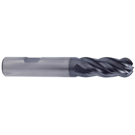 Picture of YG-1 UGMG54064 DIA 1 SH 1.00 LOC 1.50 OAL 4.00 End Mill Standard Flute Variable Helix Carbide TiAlN Single End Ball Nose V7 Plus A