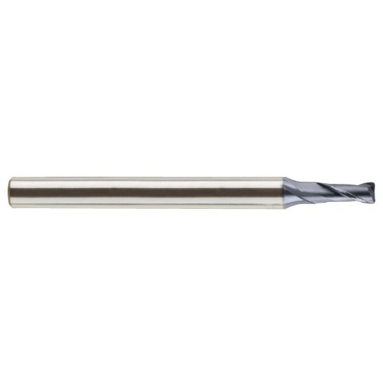 Picture of YG-1 SEMD9900801 DIA 0.80MM SH 0.1575 LOC 0.0630 OAL 1.574 End Mill Standard Flute Variable Helix Carbide TiAlN Single End Corner Radius 0.0039 0.10MM 4G Mill