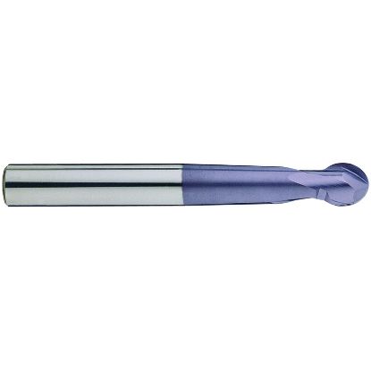 Picture of YG-1 93294 DIA 5/8 SH 0.6250 LOC 0.6250 OAL 6.2500 End Mill Standard Flute Standard Helix Carbide TiAlN Single End Ball Nose X-Power