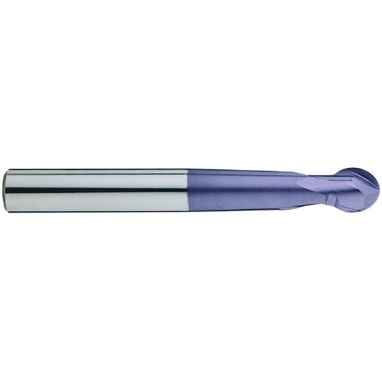 Picture of YG-1 93294 DIA 5/8 SH 0.6250 LOC 0.6250 OAL 6.2500 End Mill Standard Flute Standard Helix Carbide TiAlN Single End Ball Nose X-Power