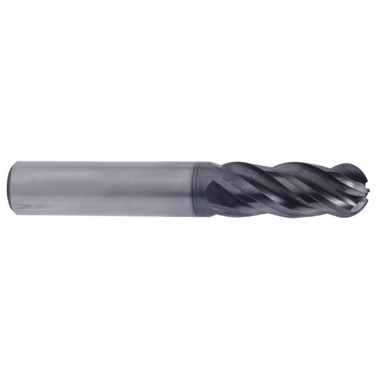 Picture of YG-1 UGMG53S933 DIA 3/4 SH 0.7500 LOC 3.2500 OAL 6.00 End Mill Standard Flute Variable Helix Carbide TiAlN Single End Ball Nose V7 Plus A