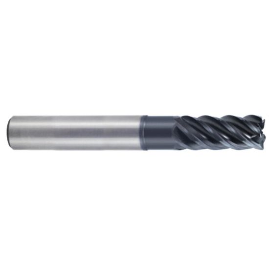 Picture of YG-1 UGMH07912 DIA 3/8 SH 0.3750 LOC 0.50 OAL 4.00 End Mill Standard Flute Variable Helix Carbide TiAlN Single End Corner Radius 0.2500 6.35MM TitaNox Power End Mill