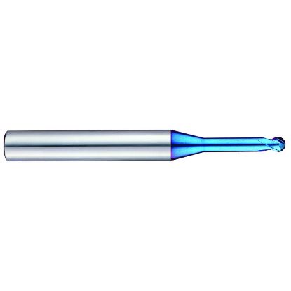 Picture of YG-1 G8A46805 DIA 0.10MM SH 0.1575 LOC 0.10 OAL 1.7717 End Mill Standard Helix Standard Helix Carbide TiAlN Single End Ball Nose X-5070 End Mill