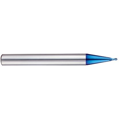 Picture of YG-1 G8A53004 DIA 0.40MM SH 0.2362 LOC 0.0157 OAL 1.968 End Mill Standard Flute Standard Helix Carbide TiAlN Single End Ball Nose X-5070 End Mill