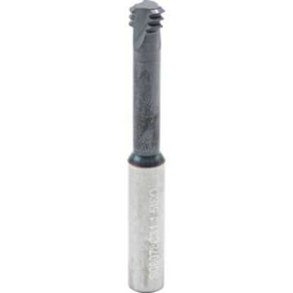 Picture of CARMEX MTS08078C31 1.5 ISO Thread Mill M10 x 1.50MM 0.30 Dia 1.24 Neck 0.31 Shank Internal 3 Flute 3xD1 AlTiN