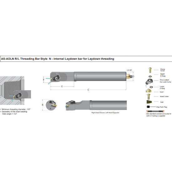 Picture of DORIAN AS-24S-ADLNL-16 Iso Thread Boring Bar 1.500 Shank 10.00 OAL