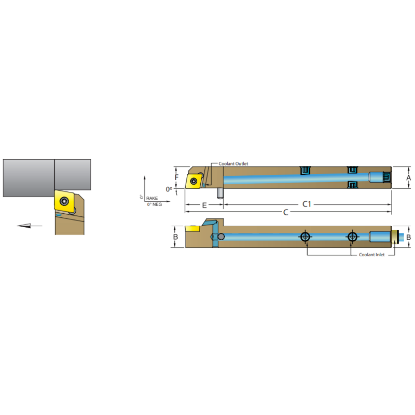 Picture of DORIAN ASCACL1212-H09 80.0° Swiss Square 0.472 Shank 3.940 OAL