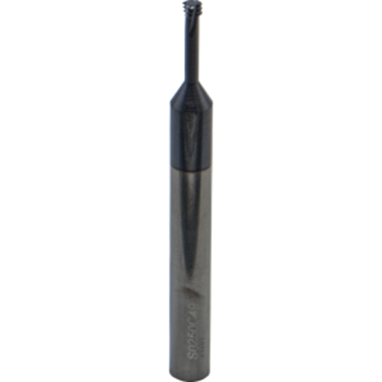 Picture of CARMEX MTS0250C49 0.7 ISO Thread Mill 0.12 Dia 0.70MM 0.49 Neck 2.50 OAL 3 Flute Coolant 3xD1 Internal AlTiN