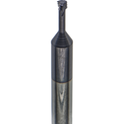 Picture of CARMEX MTS0250C37 32 UN Thread Mill 0.12 Dia 32.00TPI 0.37 Neck 2.50 OAL 3 Flute 2xD1 Internal AlTiN
