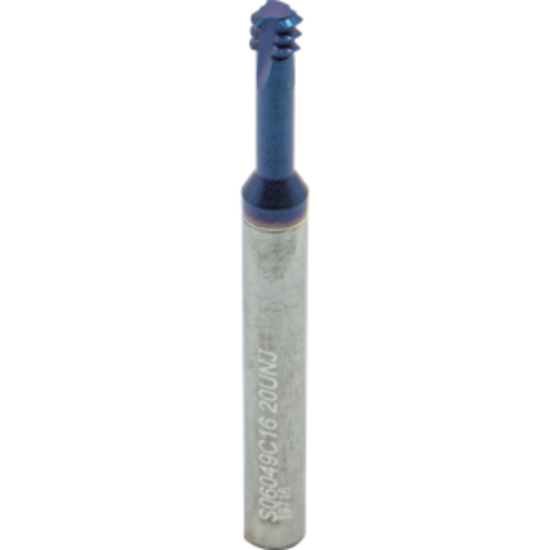 Picture of CARMEX MTS06049C16 20 UNJ Thread Mill 20.00TPI 0.19 Dia 0.63 Neck 0.23 Shank Internal 3 Flute AlTiN
