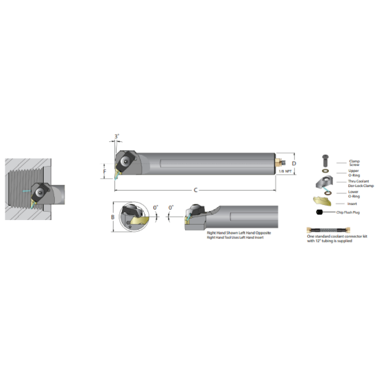 Picture of DORIAN AS-20S-ADNEL-3 Boring Bar Top Notch Type Boring Bar 1.250 Shank 10.00 OAL