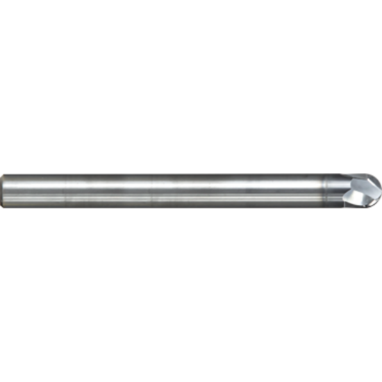 Picture of GORILLA MILL DMC0100MMB2TS3	 DIA 1MM SH 0.2362 LOC 0.0394 OAL 2.9921 End Mill Standard Flute High Helix Carbide TiAlN Single End Ball Nose DIE/MOLD CHIMP