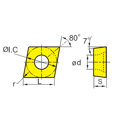 Picture of DIJET CCMT32.505 -FT JC5015 Turning Insert 80.0° 0.008 Corner Radius Carbide Multilayer