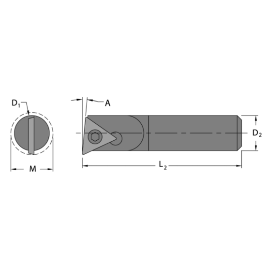 Picture of EVEREDE Tool CD4010 Triangle Boring Bar Dia0.7500 Positive 0.7500 19.05MM - 3/4 Cutter Dia