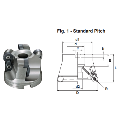 Picture of DIJET HDM-3125-6.0-S125-12 Milling Cutter Button Cutter 1.250 Cutter Diameter Weldon 1.250 Shank 9.000 OAL 3 Flute