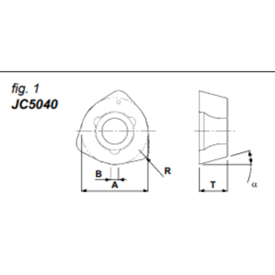 Picture of DIJET WDHW06T320ZTR JC5040 Milling Insert Trigon 0.079 Corner Radius Carbide PVD Special