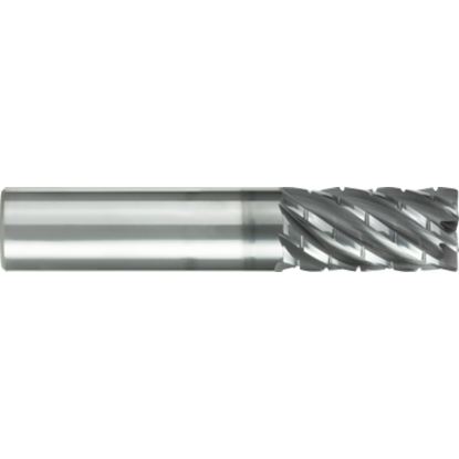 Picture of GORILLA MILL GMHTCB34RHL7060	 DIA 3/4" SH 0.7500 LOC 1.6250 OAL 4.00 End Mill Carbide TiAlN Single End Corner Radius 0.0600 1.52MM BABOON CHIMPBREAKER