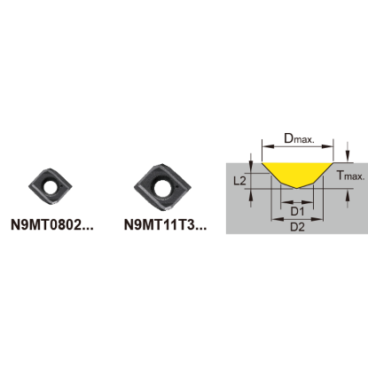 Picture of NINE N9MT0802M05C-NC2033 K20F Indexable Drill Positive AlCrN