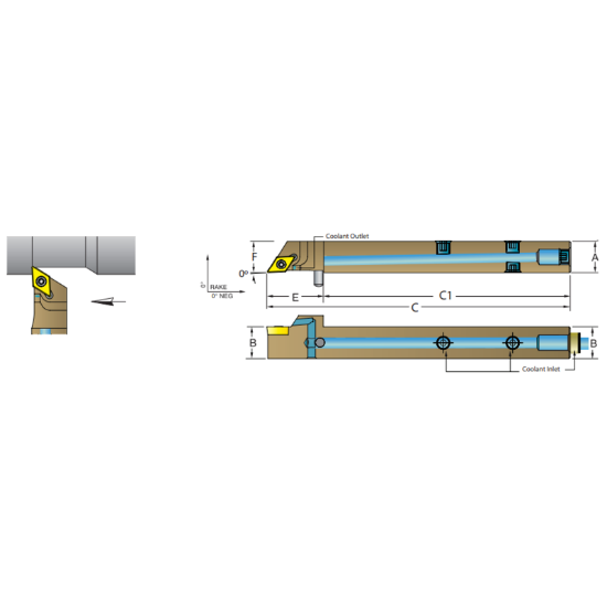 Picture of DORIAN ASDACL1212-H07 55.0° Swiss Square 0.472 Shank 3.940 OAL