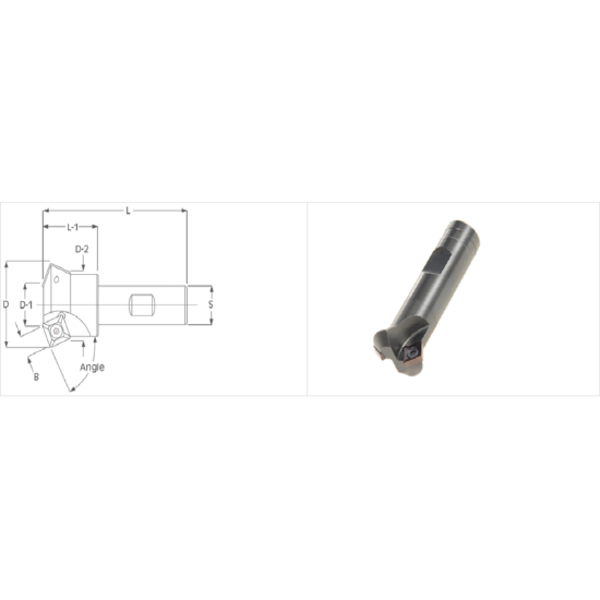 Picture of K-Tool A-5761 Milling Cutter 60.0° 1.125 Cutter Diameter 0.750 Weldon