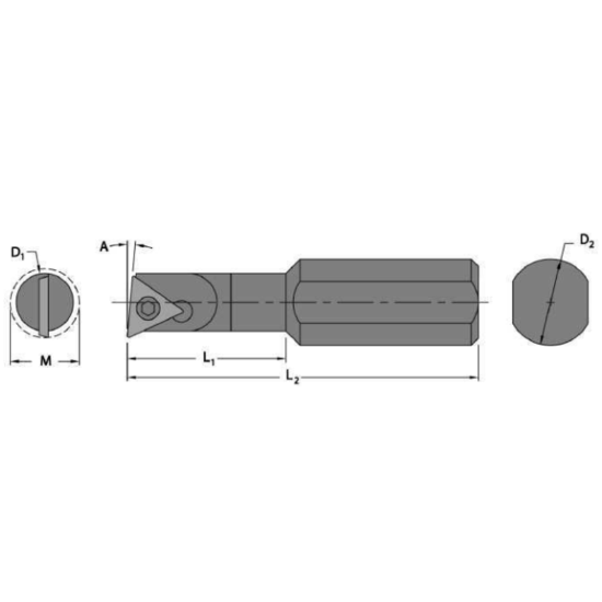 Picture of EVEREDE Tool SC3070 Triangle Boring Bar Dia0.6250 Positive 0.5000 12.70MM - 1/2 Cutter Dia