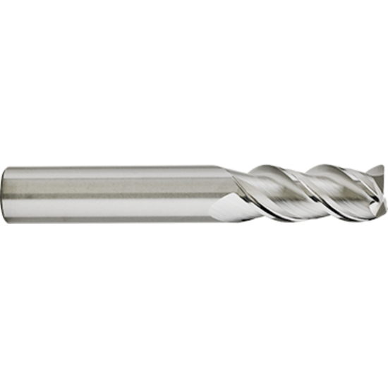 Picture of GORILLA MILL GMA10RXL3090	 DIA 1" SH 1.00 LOC 2.50 OAL 5.00 End Mill Standard Flute Variable Helix Carbide Uncoated Single End Corner Radius 0.0900 2.29MM SILVERBack
