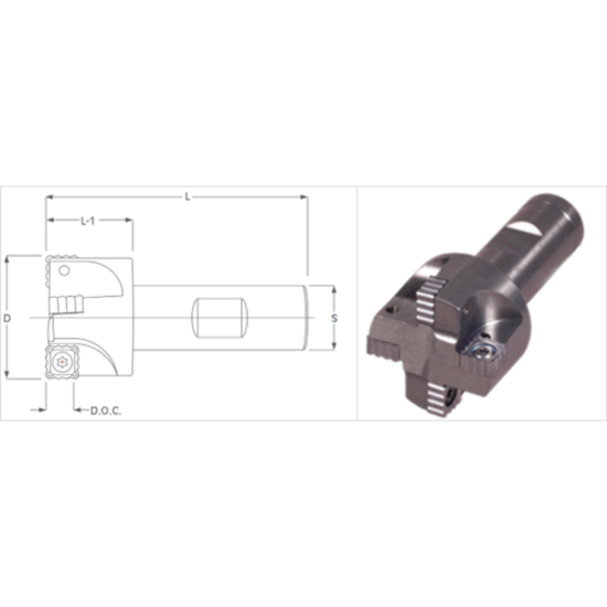 Picture of K-Tool SM-100 Milling Cutter 90.0° 0.990 Cutter Diameter 0.750 Weldon