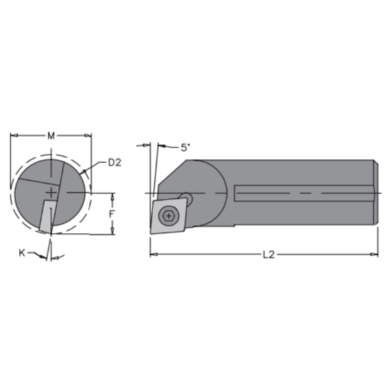 Picture of EVEREDE Tool S06M SCLPL-2 80.0 ° Boring Bar Dia0.3750 Positive 0.3750 9.53MM - 3/8 Cutter Dia
