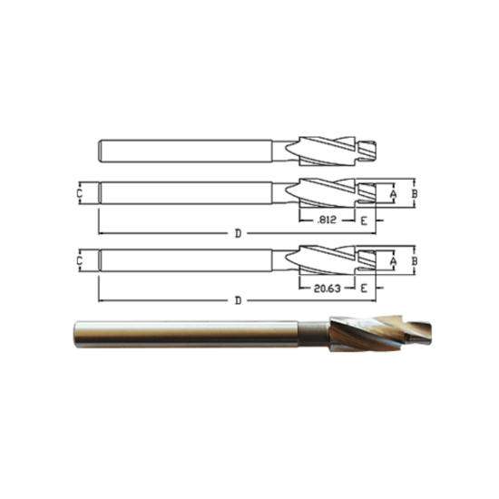Picture of LINK 75-CO-522 5MM Metric Extended Cobalt 3FL Counterbore