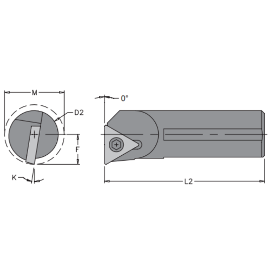 Picture of EVEREDE Tool S03G STFDR-1.3 Triangle Boring Bar Dia0.1875 Positive 0.1870 4.75MM Cutter Dia