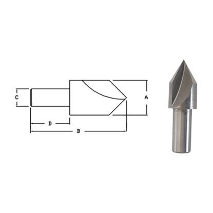 Picture of LINK 90-L2-408 5/8 OD 60° Single Flute HSS Chamfer