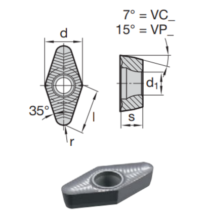 Picture of LMT FETTE VPGT333 ALM LWN10M Milling Insert 35.0°