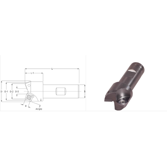 Picture of K-Tool A-5774 Milling Cutter 20.0° 1.125 Cutter Diameter 0.750 Weldon