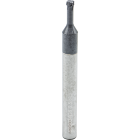 Picture of CARMEX MTS06034D8 0.5 ISO Thread Mill 0.13 Dia 0.50MM 0.33 Neck 2.30 OAL 3 Flute Coolant 2xD1 Internal AlTiN