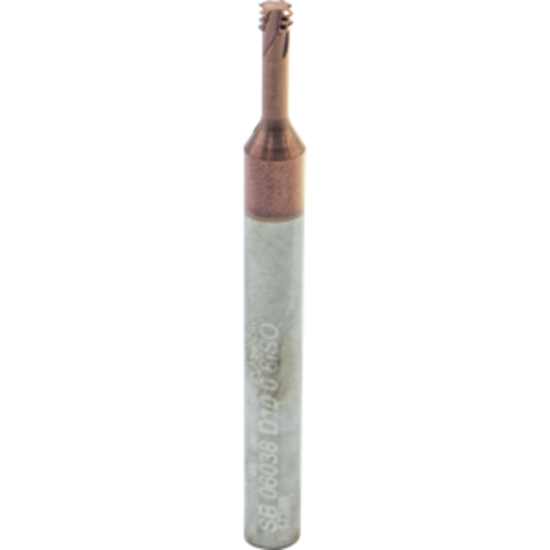 Picture of CARMEX MTSB 06038 D10 0.8 ISO Thread Mill 0.15 Dia 0.80MM 0.43 Neck 2.30 OAL 4 Flute 2xD1 Internal AlTiN