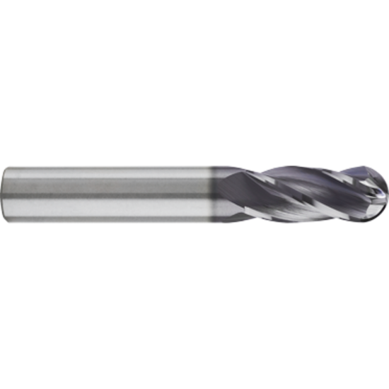 Picture of GORILLA MILL CEM10BSL4	 DIA 1" SH 1.00 LOC 4.00 OAL 7.00 End Mill Standard Flute High Helix Carbide Uncoated Single End Ball Nose PRIMATE