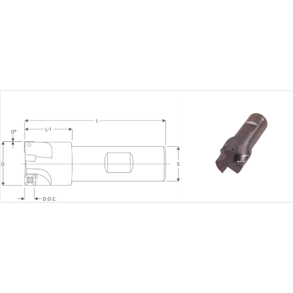 Picture of K-Tool SAL-200MF Milling Cutter 90.0° 2.000 Cutter Diameter 1.000 Weldon
