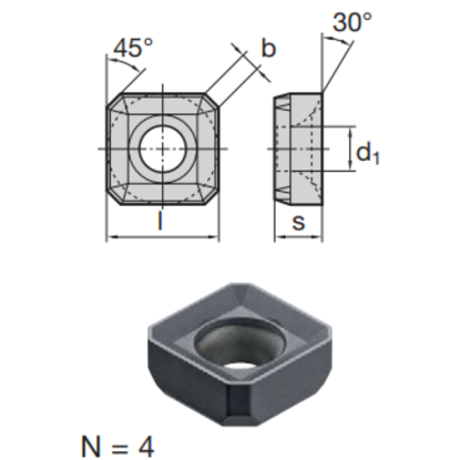 Picture of LMT FETTE SNKX 1205 AN-T LC240T Milling Insert Square