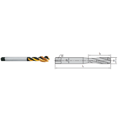 Picture of LMT FETTE 1402558 M16-1.50MM Cut Spiral Flute Mod Bottom 2.0P-3.0P HSSE-Powder Metal TiCN +