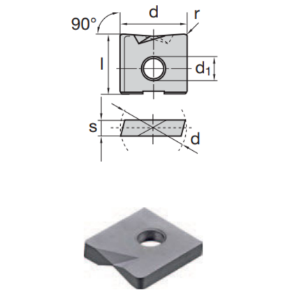 Picture of LMT FETTE WPV 25-N-2 LC610T Milling Insert Flat Bottom