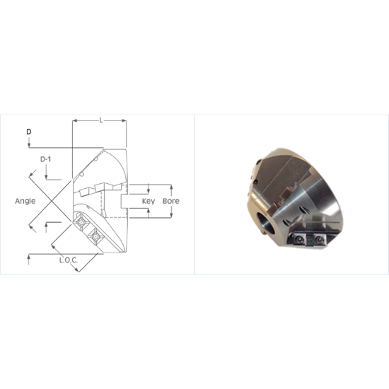 Picture of K-Tool CCS-822 Milling Cutter 82.0° 4.500 Cutter Diameter 1.250 Face Mill