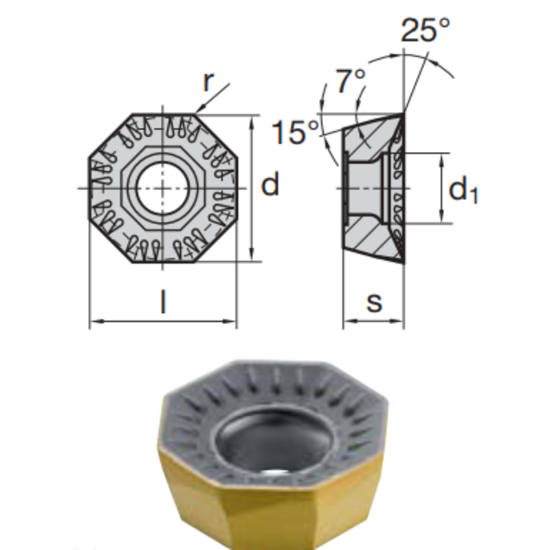 Picture of LMT FETTE OCKX 0606ADR-TR LCPK10M Milling Insert Octagonal