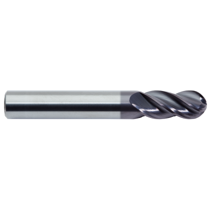 Picture of ICE-ECO-05-4-3-1-SQ-RND-TiALN-R DIA 1/2 SH 0.50 LOC 1.00 OAL 3.00 End Mill Standard Flute Standard Helix Carbide TiAlN Single End Square Sharp Blue